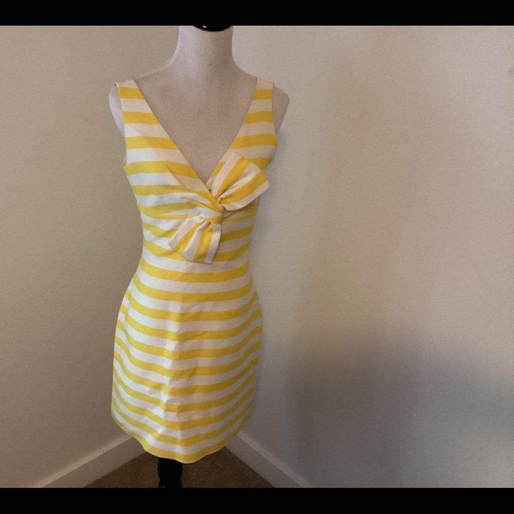 Kate Spade Jillian Yellow Striped Dress Sz 4